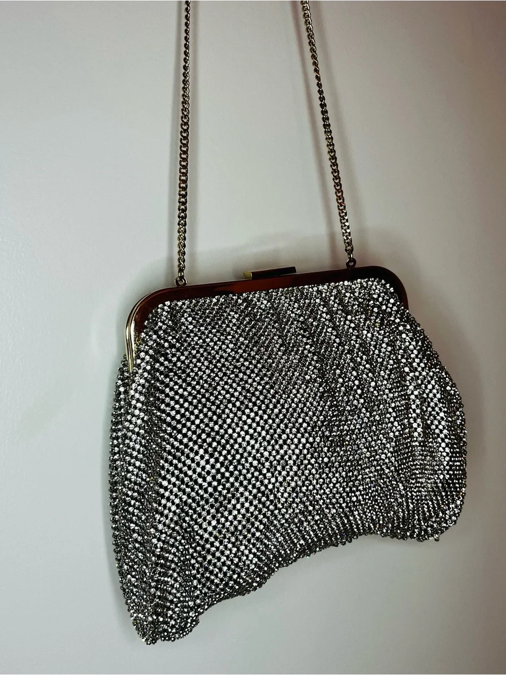 Zara Metallic Gold Clutch/Crossbody Bag